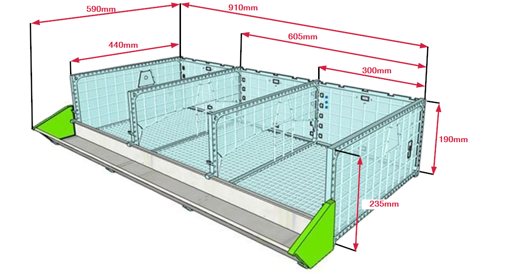 Dimenzije CIMUKA kaveza za prepelice